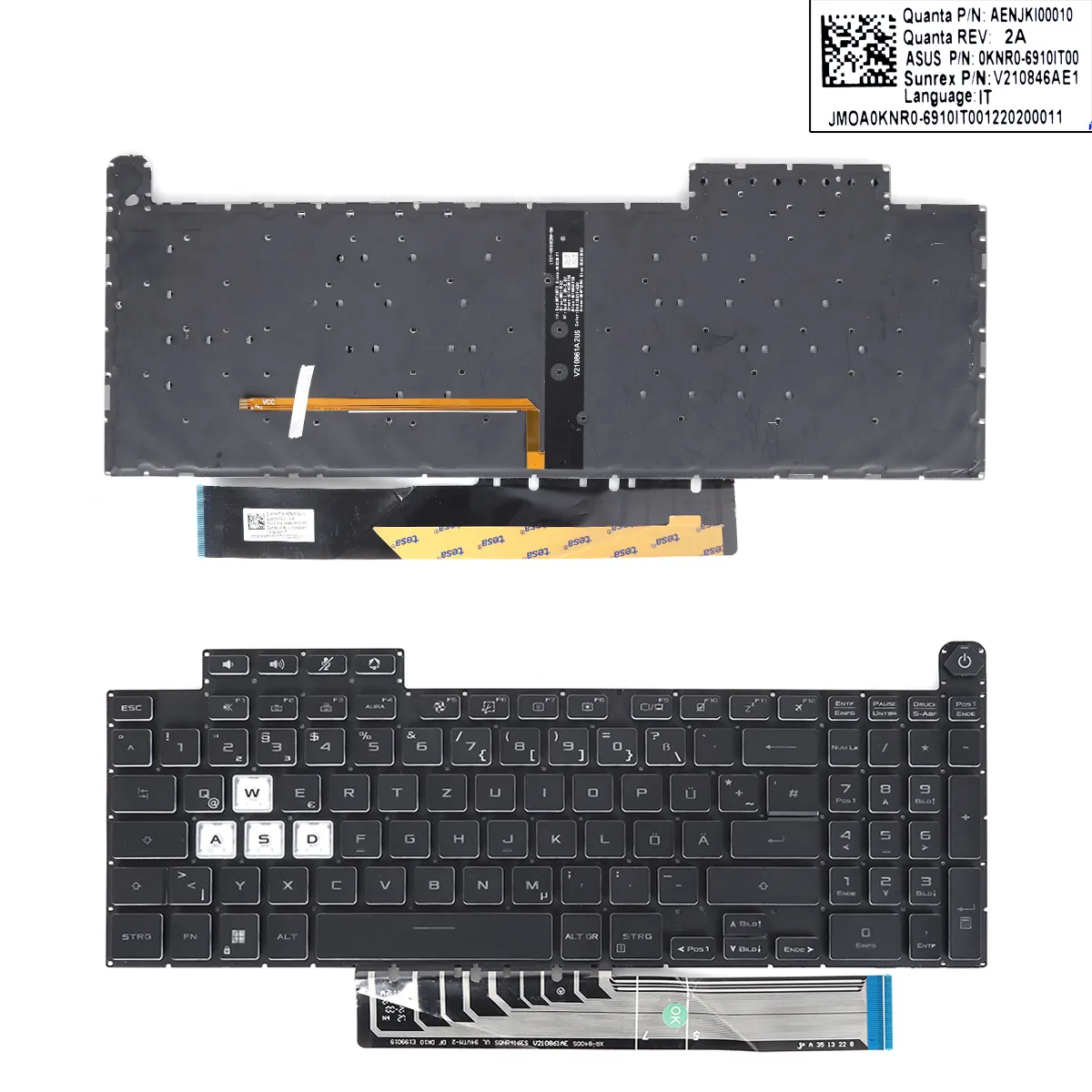 Picture of ASUS TUF Gaming F15 A15 F17 A17 FX507 FX507Z FA507 FA507R FX517 FX517Z FX707 FX707Z FA707 FA707R BALCK(backlit WIN8)